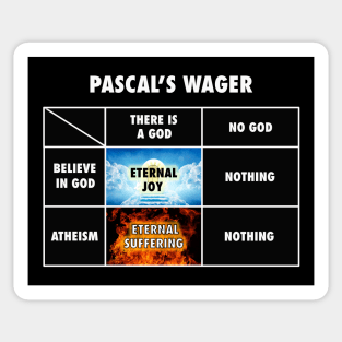 Pascal's Wager, philosophical argument for belief in God, white text Sticker